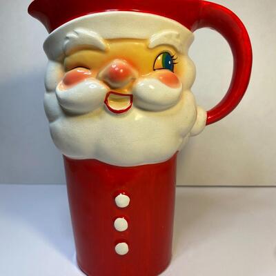 Lot 379: Hard to Find 1960 Howard Holt Vintage Santa Pitcher and Mugs