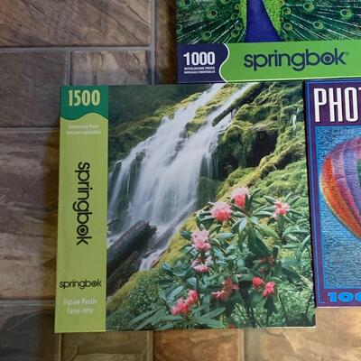 Lot 160: New Puzzles: Peacock, Water Fall  & Hot Air Balloon Photomosaic (Great Gifts!)