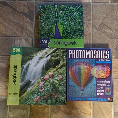 Lot 160: New Puzzles: Peacock, Water Fall  & Hot Air Balloon Photomosaic (Great Gifts!)
