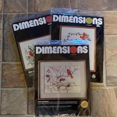 Lot 447: Brand New Dimensions Needle Point Kits (Cardinals & Birds!)