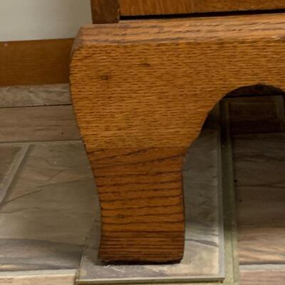 Lot 495: Vintage Mirrored Oak Secretary w/Side Book/Curio Case (Keys Included)
