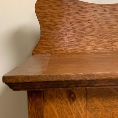 Lot 495: Vintage Mirrored Oak Secretary w/Side Book/Curio Case (Keys Included)