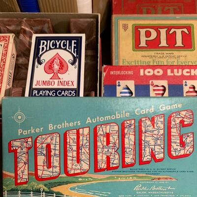 Lot 500: Vintage Card Games, Poker Chips, Parker Brother Game  & More