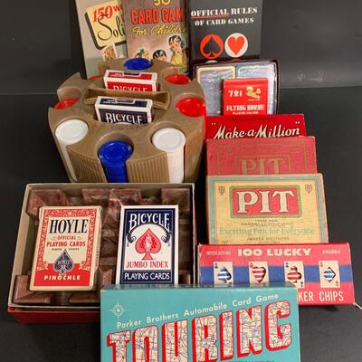 Lot 500: Vintage Card Games, Poker Chips, Parker Brother Game  & More