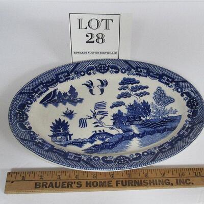 Vintage Blue Willow 12 1/2" Platter