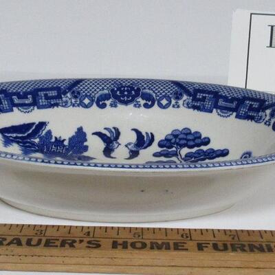 Vintage Blue Willow Oval Veggie Bowl, 10"