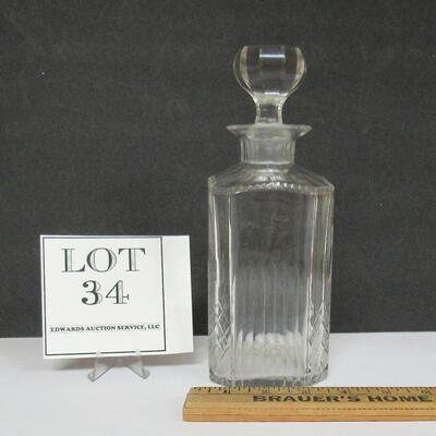 Old Heavy Glass Decanter