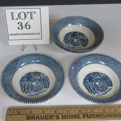 5 1/2" Vintage Currier and Ives Bowls, Set of 4