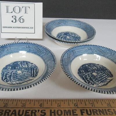 5 1/2" Vintage Currier and Ives Bowls, Set of 4