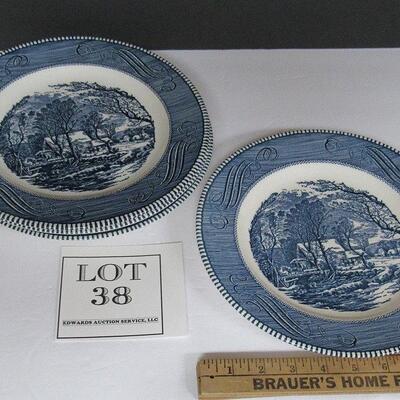 4 Vintage Currier and Ives 10" Plates
