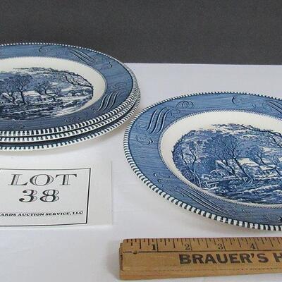 4 Vintage Currier and Ives 10" Plates