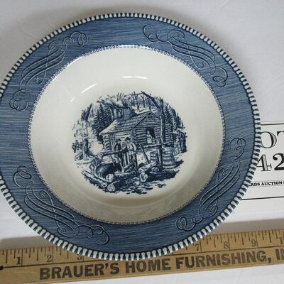 Vintage Currier and Ives 9" Round Bowl