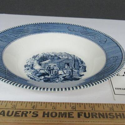 Vintage Currier and Ives 9" Round Bowl