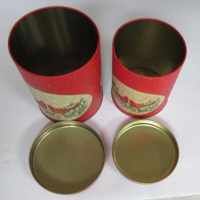 Nice Matching Christmas Cardinal Tins