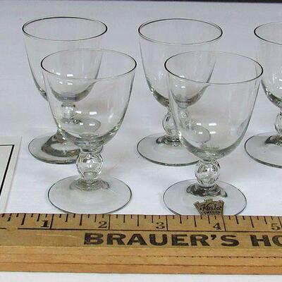 Set of 6 Vintage MCM Kosta Sweden Bernadette Pattern Tiny Cordials, Smoke Gray Color