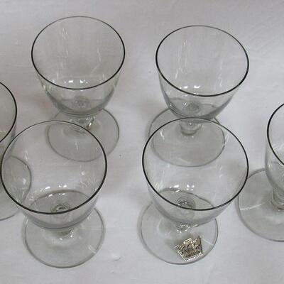 Set of 6 Vintage MCM Kosta Sweden Bernadette Pattern Tiny Cordials, Smoke Gray Color