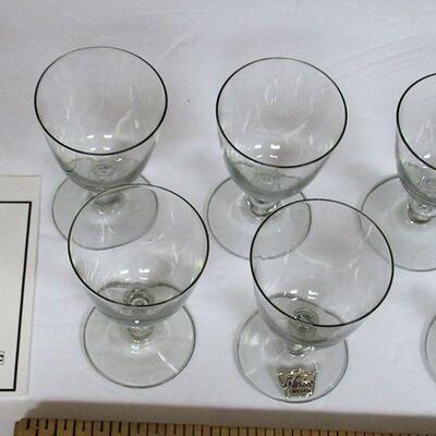 Set of 6 Vintage MCM Kosta Sweden Bernadette Pattern Tiny Cordials, Smoke Gray Color