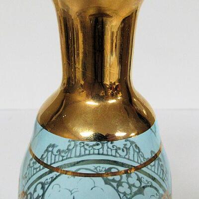 Nice Vintage Venetian Theme Decanter and 6 Small Cordials