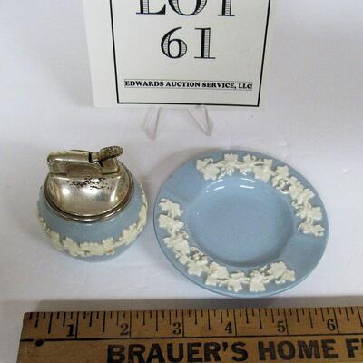 Old Wedgwood Queens Ware Ashtray and Cigarette Lighter