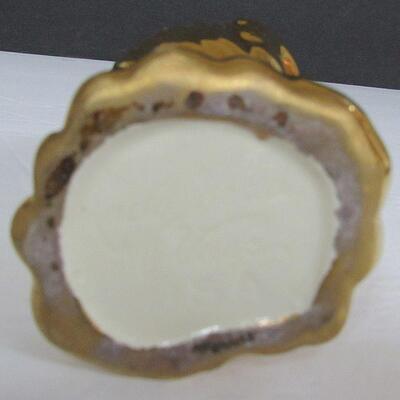 Vintage Gold Painted Ceramic Head Vase