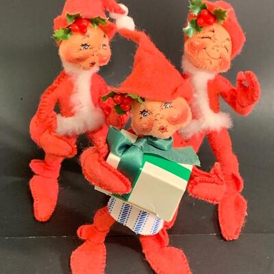 Lot 369 Annalee Dolls: Elves, Snowman and More