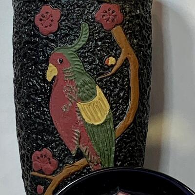 Lot 376 Vintage Wall Pocket, Vase and  Moorcroft Pottery Plates