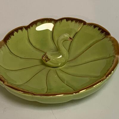 Lot 377 Vintage Carlton Ware  Vase & Vintage Gold Trimmed Birds & trinket Dish