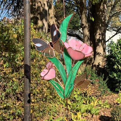 Lot 452 New Gallery Butterfly Wind Chimes with Stained Glass