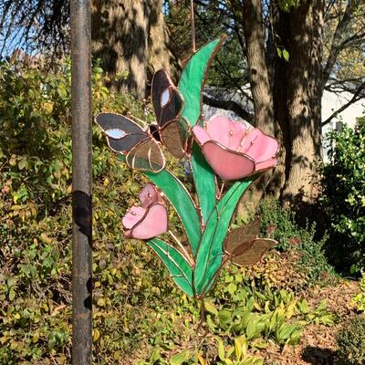 Lot 452 New Gallery Butterfly Wind Chimes with Stained Glass