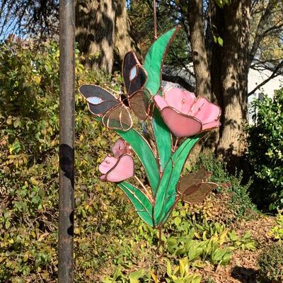 Lot 452 New Gallery Butterfly Wind Chimes with Stained Glass
