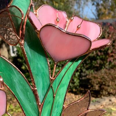 Lot 452 New Gallery Butterfly Wind Chimes with Stained Glass