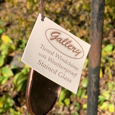Lot 452 New Gallery Butterfly Wind Chimes with Stained Glass