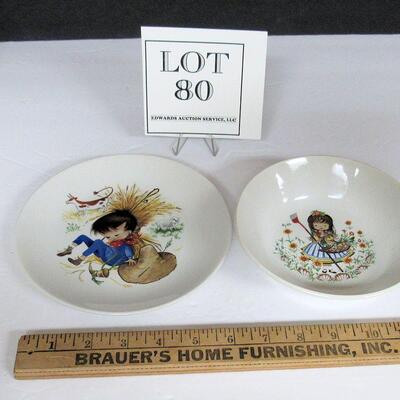 2 Vintage Child's Nursery Rhyme Dishes, Ridgway Staffordshire England