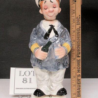 Vintage Sailor Booze Bottle Music Box, Works
