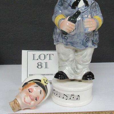Vintage Sailor Booze Bottle Music Box, Works