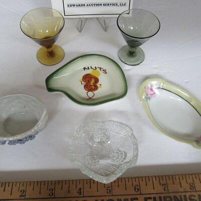 Lot of Vintage Salt Dips, Nut Dish and Cordials, Germany, California