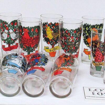 12 Days of Christmas Glass Tumblers, 2 Sizes, Pepsi