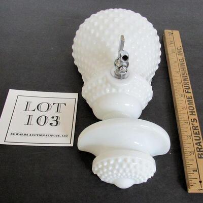 Vintage Hobnail Milk Glass 2 Piece Wall Pocket Set