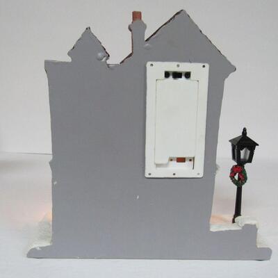 Battery Op Lighted Christmas House, Flat Back