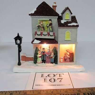 Battery Op Lighted Christmas House, Flat Back