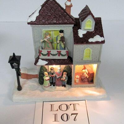 Battery Op Lighted Christmas House, Flat Back