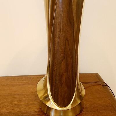Lot 515: Vintage MCM Lamps (Brass and Teak in Design)
