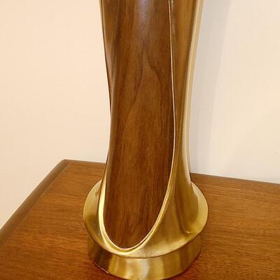Lot 515: Vintage MCM Lamps (Brass and Teak in Design)
