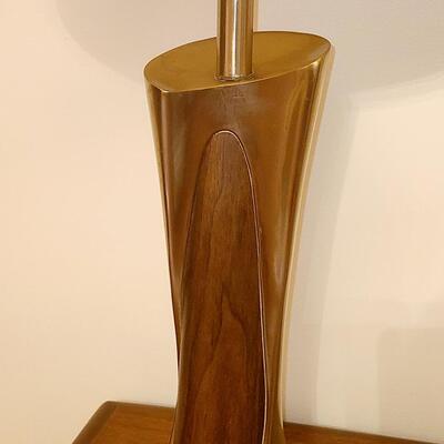 Lot 515: Vintage MCM Lamps (Brass and Teak in Design)