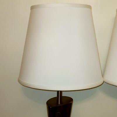 Lot 515: Vintage MCM Lamps (Brass and Teak in Design)
