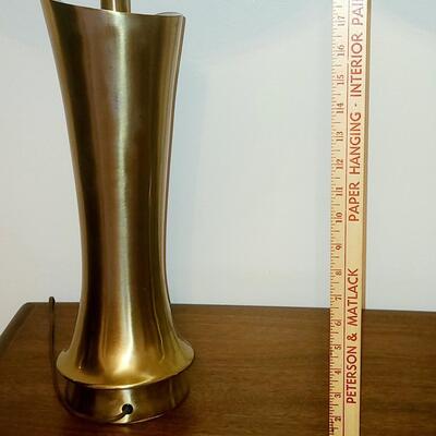 Lot 515: Vintage MCM Lamps (Brass and Teak in Design)