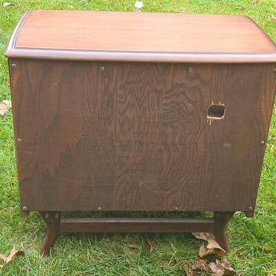 Lot 516: Vintage MCM Wood Record/Media Table