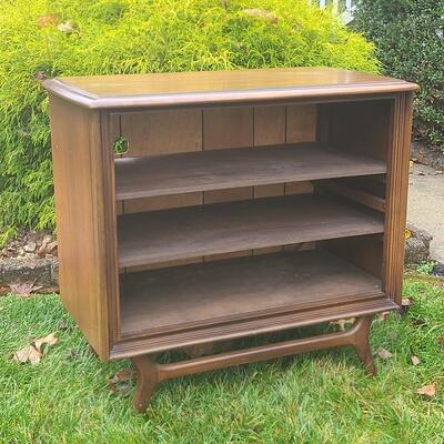 Lot 516: Vintage MCM Wood Record/Media Table