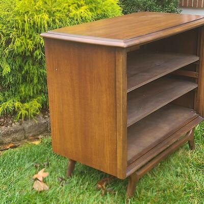 Lot 516: Vintage MCM Wood Record/Media Table