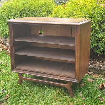 Lot 516: Vintage MCM Wood Record/Media Table